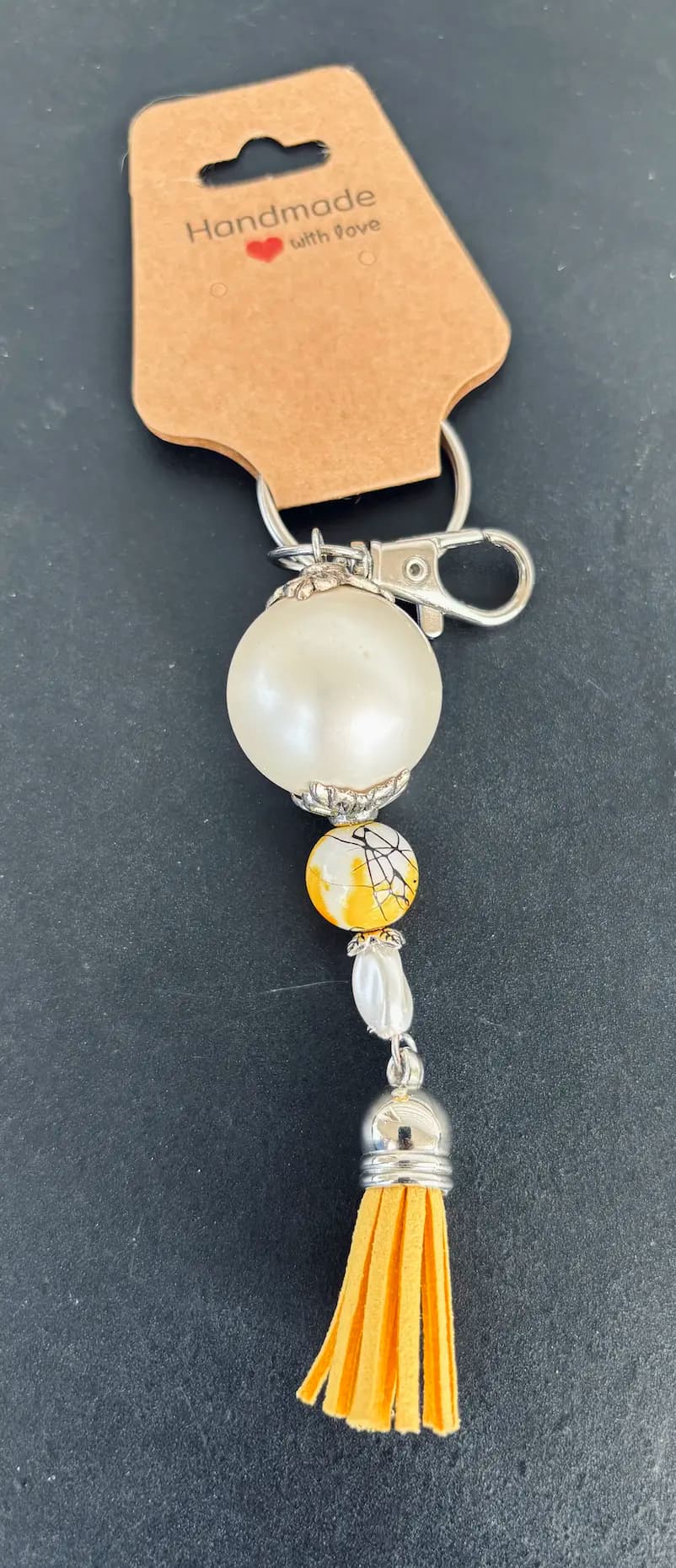 Pearl with yellow accent beads