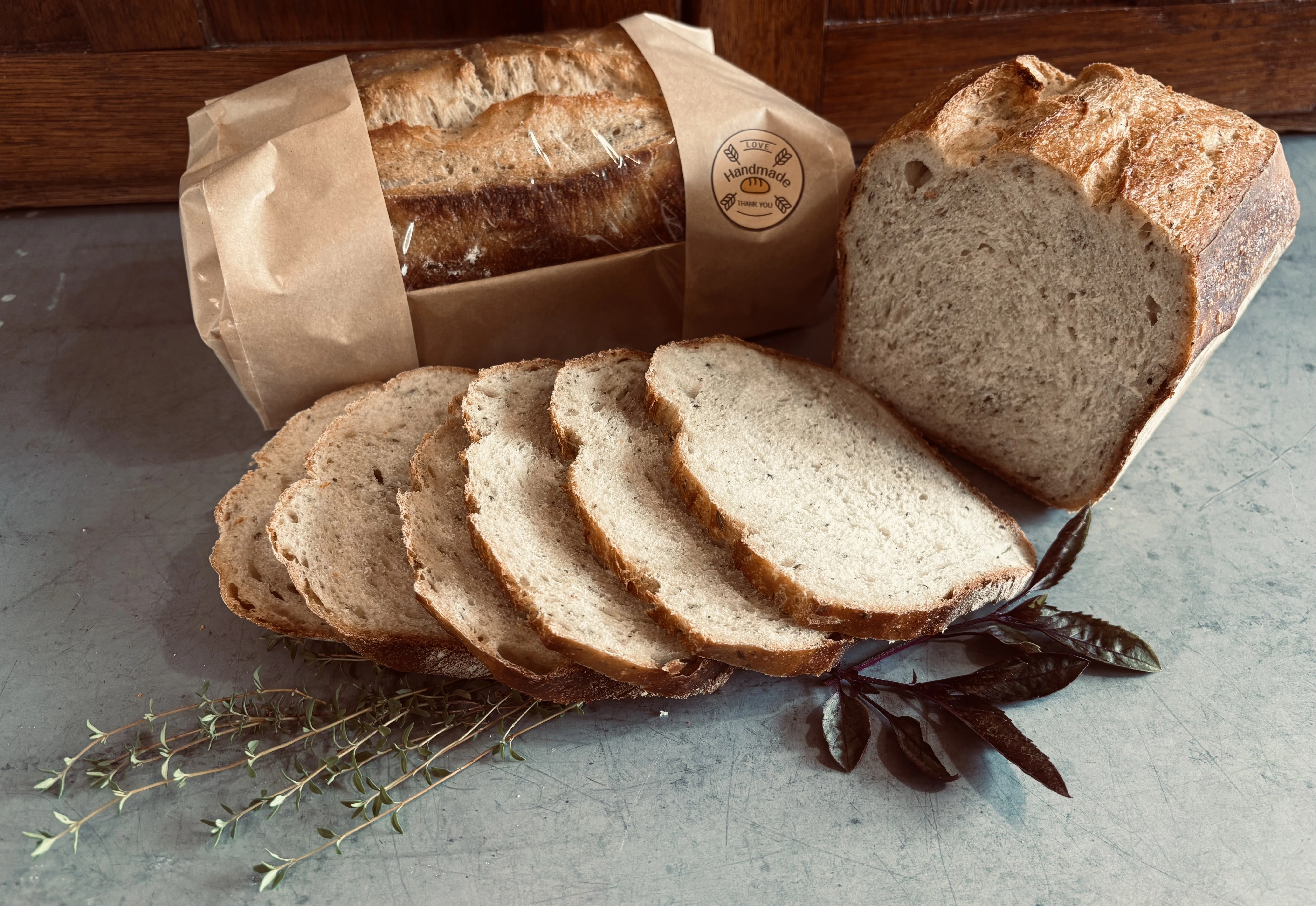 Italian Herb Sourdough Sandwich Bread